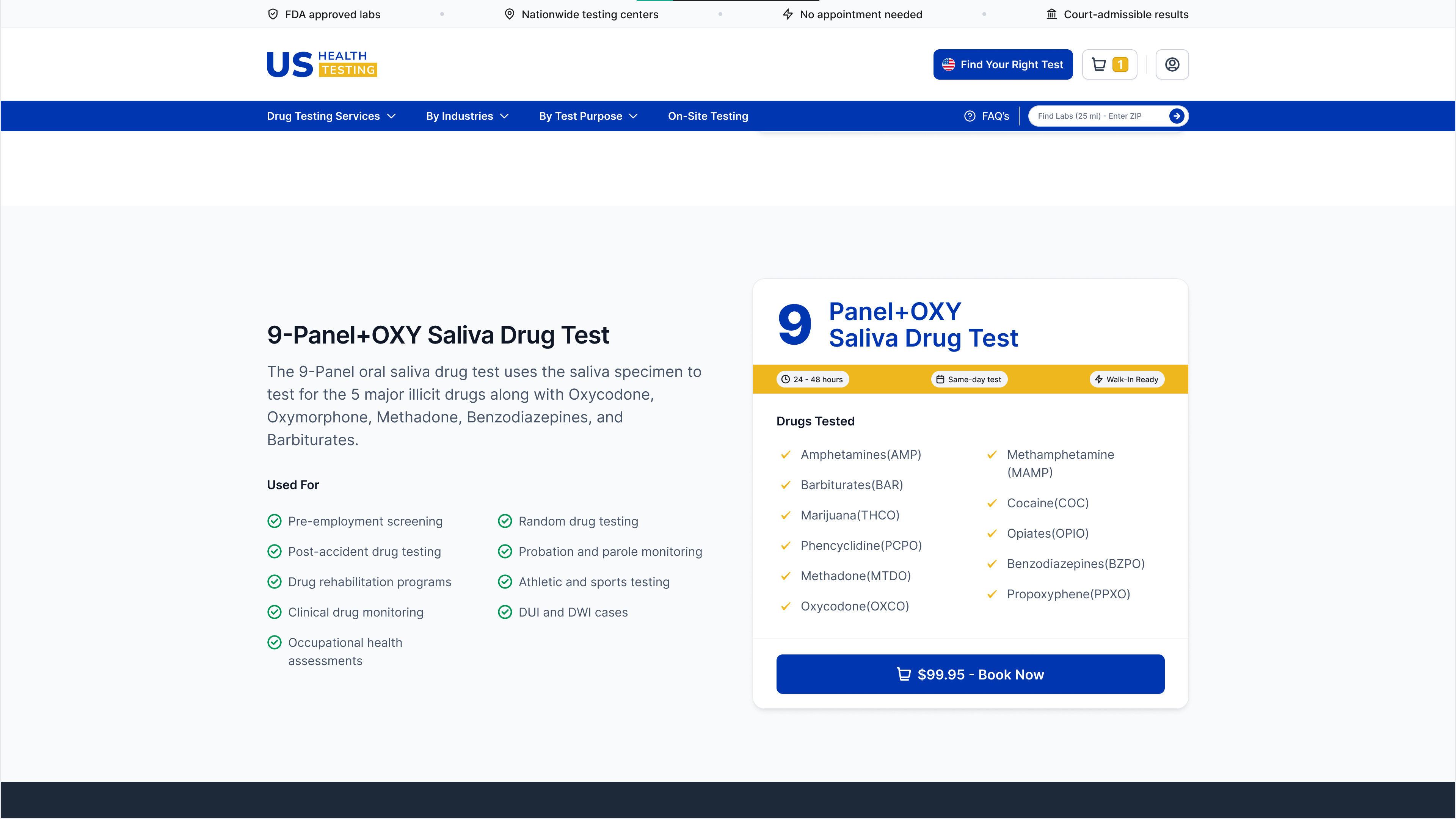 Test card design showing clean layout for drug test products